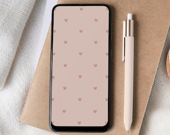 Minimal iPhone lock screen | Hearts phone wallpaper | Valentines wallpaper |  Cute phone background love aesthetic