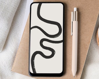 Minimalistyczna tapeta na iPhone'a: czarno-neutralny ekran blokady