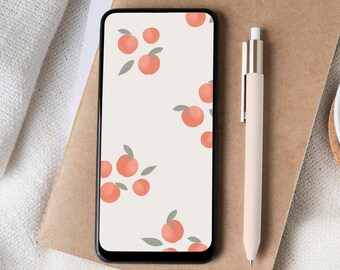 Peaches iPhone lock screen | Fruits phone wallpaper | Summer phone home screen | Cute phone wallpaper | Android phone background