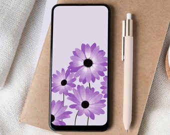 Purple flowers phone wallpaper | iPhone floral lock screen | Spring phone home screen | Purple iPhone background | Pretty phone wallpaper