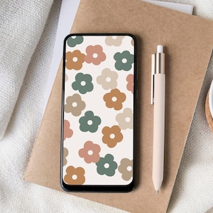 Flowers phone background | Boho iPhone lock screen | Floral phone home screen | Modern wallpaper | Earthy aesthetic lock screen