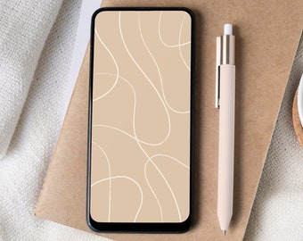 Fondo de pantalla bohemio para iPhone: pantalla de bloqueo minimalista en beige