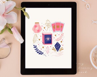 Witchy iPad wallpaper | Halloween tablet background | Spooky season lock screen wallpaper | Witchy magical iPad background home screen