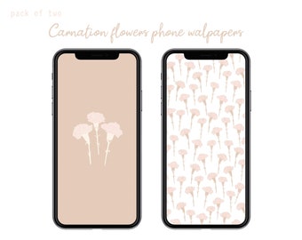 Floral phone wallpaper | Pastel iPhone lock screen | Pink phone background | iPhone flowers background | Carnation flower wallpaper