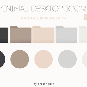 Neutral desktop icons | Minimal MAC folder icons | Windows desktop icons | Aesthetic desktop icons | Neutral desktop organizer folders