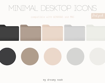 Neutral desktop icons | Minimal MAC folder icons | Windows desktop icons | Aesthetic desktop icons | Neutral desktop organizer folders