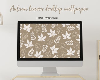 Autumn Leaves Desktop Wallpaper | Hand-Drawn PC Background