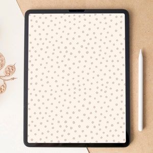 Minimalistische iPad Tapete | Neutraler iPad Hintergrund | Beige Punkte Tablet Bildschirm | iPad einfacher Home-Bildschirm