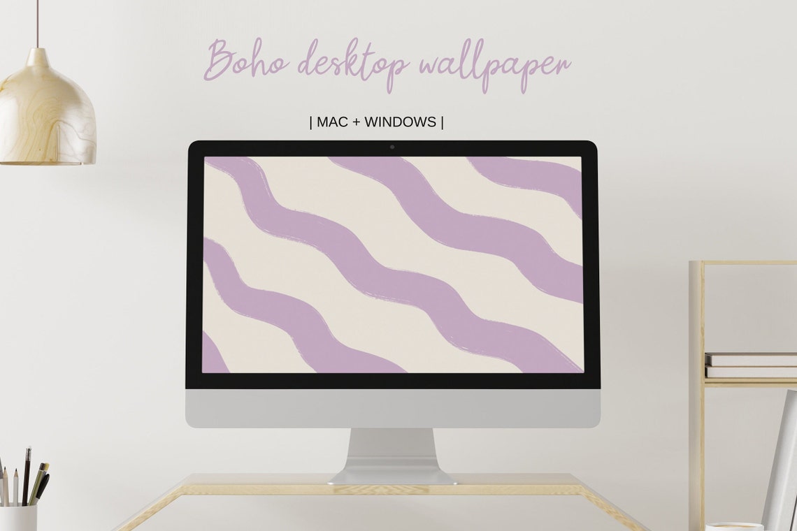 Minimal Desktop Wallpaper Purple Desktop Wallpaper Boho | Etsy