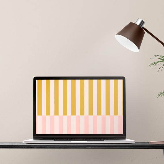 Minimal desktop wallpaper | Cute desktop background | Stripes laptop wallpaper | Aesthetic desktop wallpaper | Summer computer wallpaper