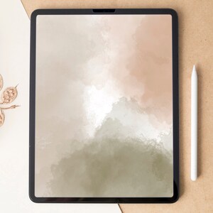 Aesthetic iPad lock screen | Watercolor tablet wallpaper | Abstract iPad background | Trendy tablet home screen image 1