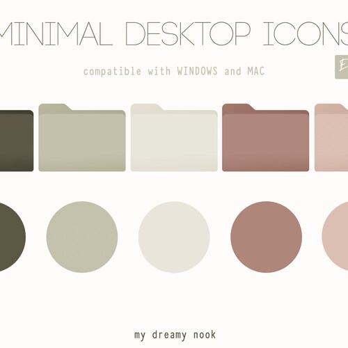 Neutral Desktop Folder Icons for Mac & Windows Desktop Icons - Etsy
