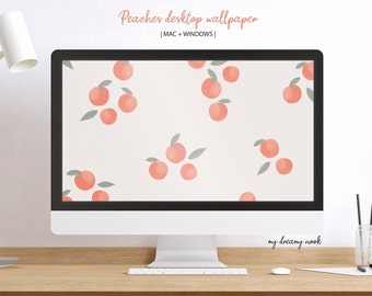 Peaches Desktop Wallpaper | Hand-Drawn Computer Background