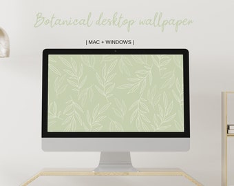 Green Leaves Desktop Wallpaper: Minimal Botanical Background