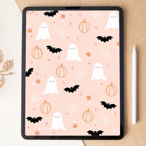 Halloween iPad lock screen | Spooky tablet background | Cute Halloween wallpaper | Ghost iPad home screen | Fall tablet lock screen