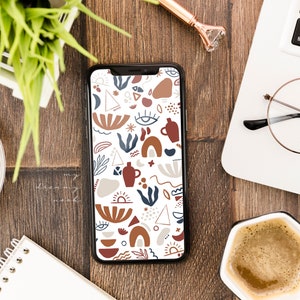 Cute iPhone lock screen Cat lovers iphone wallpaper iOS Phone grey background Android phone home screen Cats screensaver