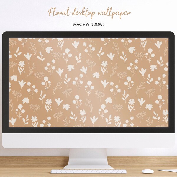Floral desktop wallpaper | Aesthetic MAC, PC desktop background | Flowers computer wallpaper | Earthy laptop wallpaper