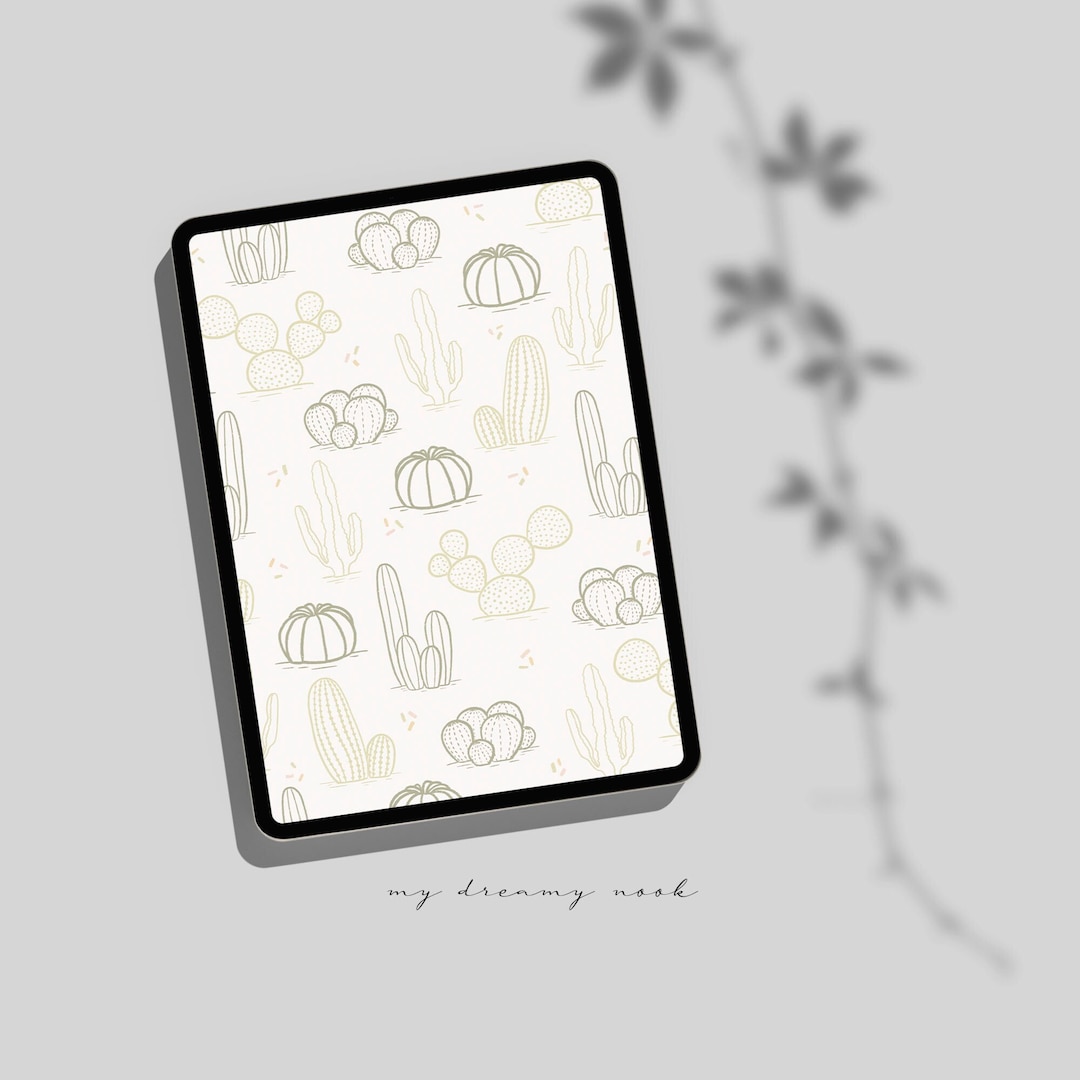 Cactus iPad Wallpaper | Botanical Lock Screen | Tablet Background ...