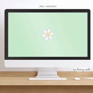 Cute Green Desktop Wallpaper | Flower Desktop Background | Minimal ...