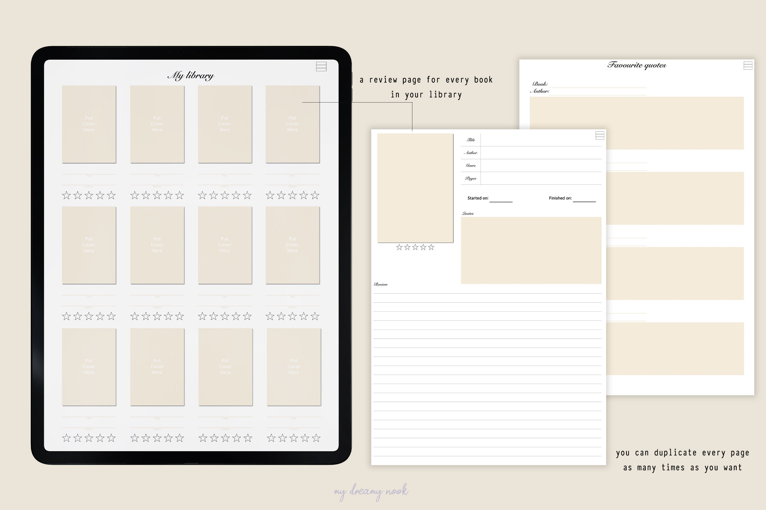 Digital Book Journal Reading Journal Download Digital Etsy