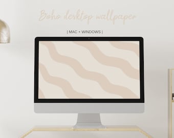 Beige Waves Desktop Wallpaper | Boho (Digital Download)
