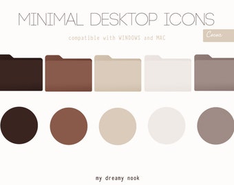 Aesthetic desktop icons | Neutral folder icons | Windows, MAC icons | Beige iPad folders | Laptop desktop folders | Desktop organizer