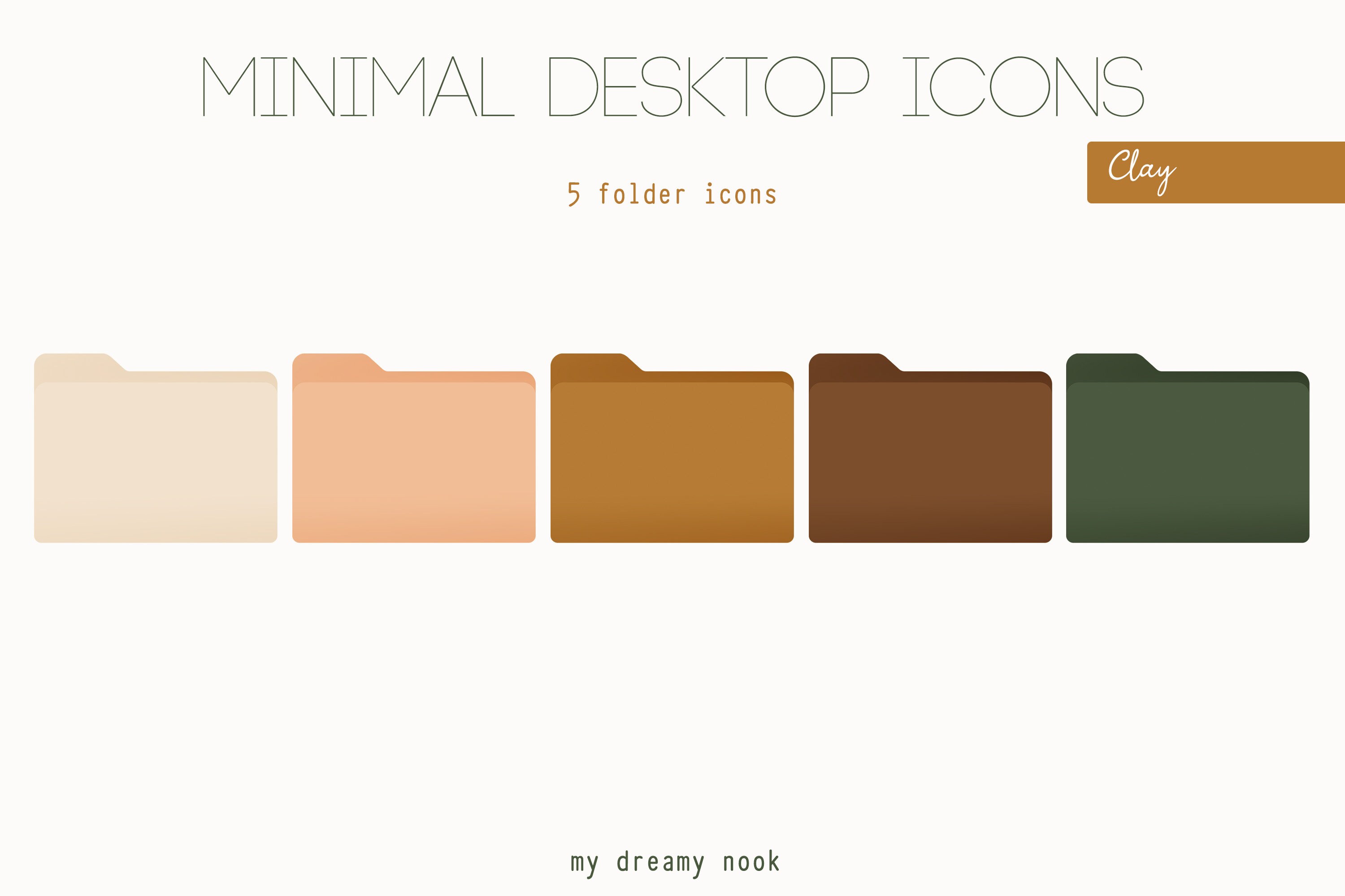Earthy Desktop Icons | Minimalist Folder Organizer - Etsy