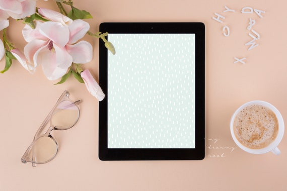 Mint Ipad Wallpaper Minimal Ipad Lock Screen Simple Tablet Etsy