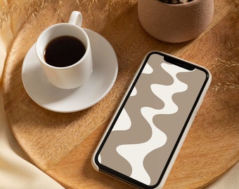 Abstract Neutral iPhone Wallpaper: Boho Phone Lock Screen