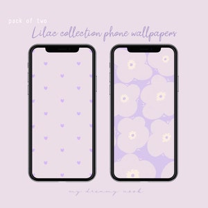 Pastel Hearts iPhone Wallpaper: Lilac Floral Phone Lockscreen