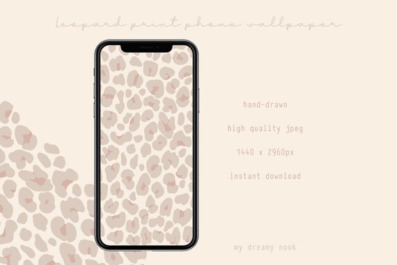 Animal Print Wallpaper Iphone Leopard Wallpaper Neutral Etsy