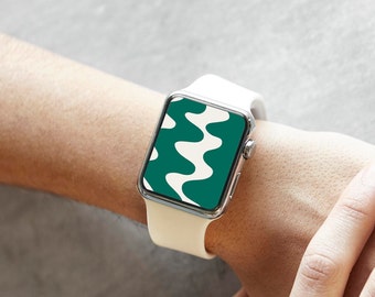 Green Apple watch face | Apple watch wallpaper | Abstract iWatch wallpaper | Modern watch wallpaper | Smartwatch face