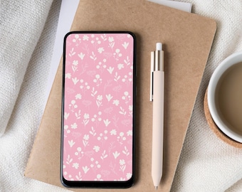 Pink flowers iPhone home screen | Floral phone wallpaper