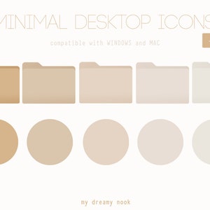 Minimal desktop icons | Beige folder icons | MAC, PC folder icons | Neutral desktop organizer icons | Aesthetic folder icons