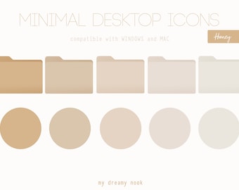 Minimal desktop icons | Beige folder icons | MAC, PC folder icons | Neutral desktop organizer icons | Aesthetic folder icons