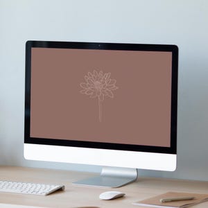 Floral desktop background | Neutral desktop wallpaper | Aesthetic flower desktop wallpaper | Boho desktop | MAC PC wallpaper