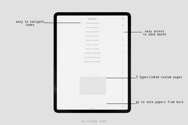 Undated Digital Planner 2023 Ipad Planner Goodnotes Etsy