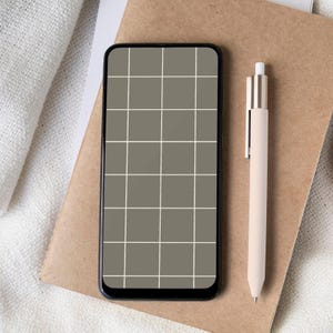 Fondo de pantalla de cuadros verdes para iPhone: Pantalla de bloqueo minimalista