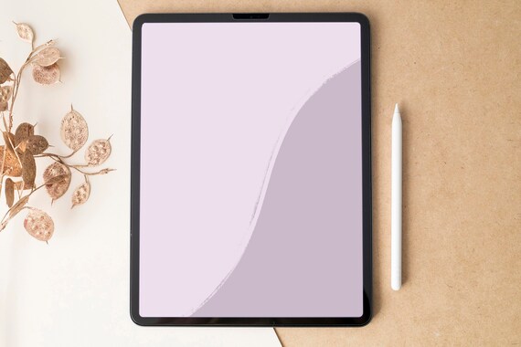 Minimal Tablet Home Screen Lilac Ipad Wallpaper Simple Etsy 日本