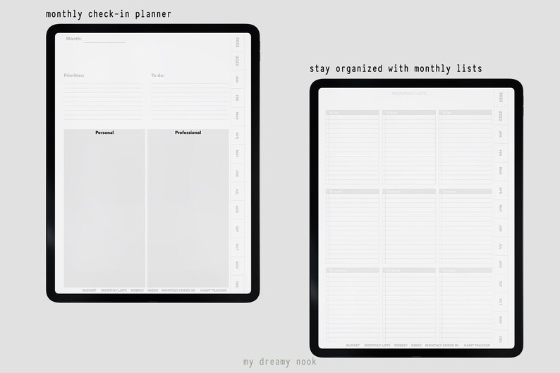 Undated Digital Planner 2023 Ipad Planner Goodnotes Etsy