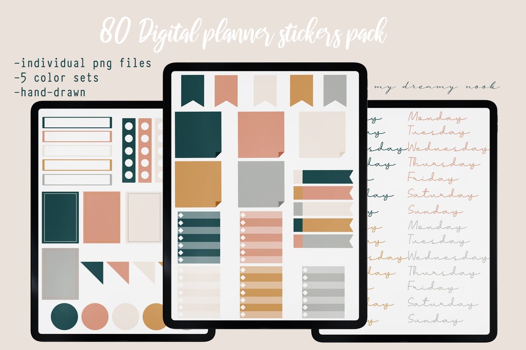 Boho Digital Stickers | Digital Planner Stickers Pack | Journal ...