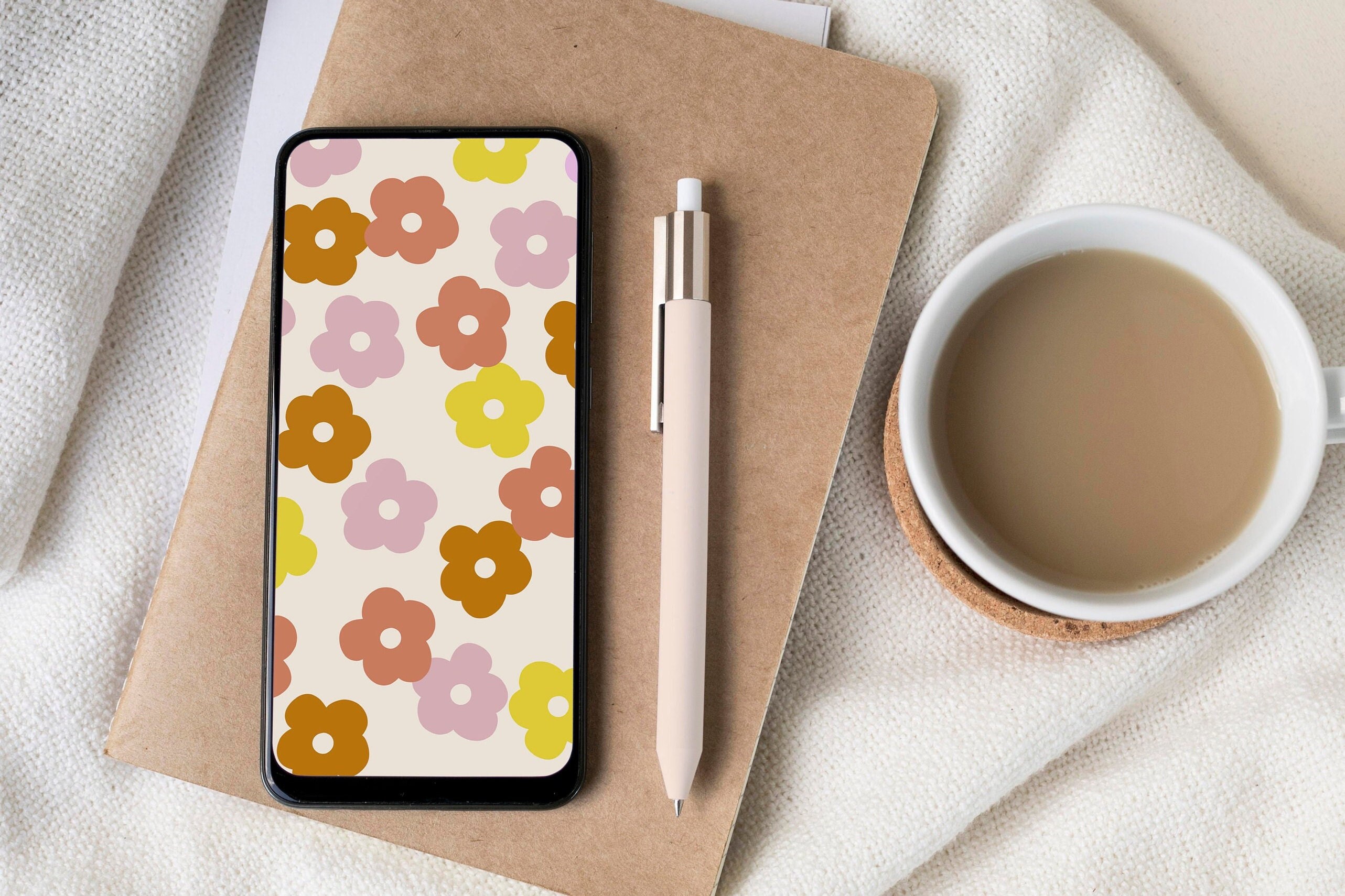 Botanical Phone Wallpaper Boho Iphone Background Android Etsy