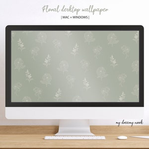 Sfondo floreale del desktop / Sfondo del desktop primaverile / Sfondo del desktop Boho / Sfondo del laptop carino / Mac neutro, sfondo del PC
