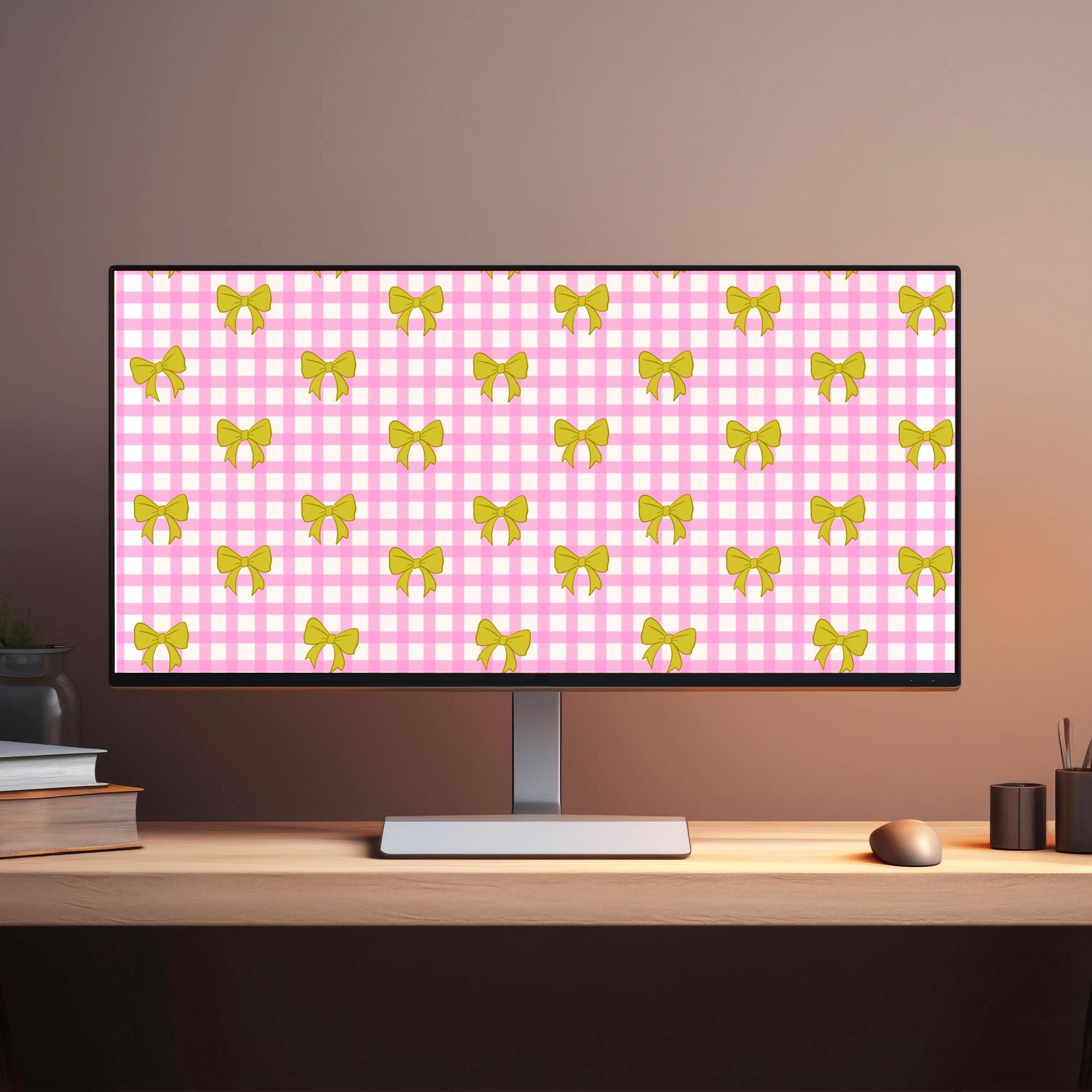 Pink Bows Desktop Wallpaper | Laptop Screensaver - Etsy
