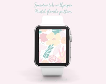 Floral Smartwatch Tapete | Apple Watch Gesichtsabdeckung | Blick Gesicht Hintergrund | Digitaler Bildschirm mit der Sperre | Apple Uhr Gesicht Tapete rosa