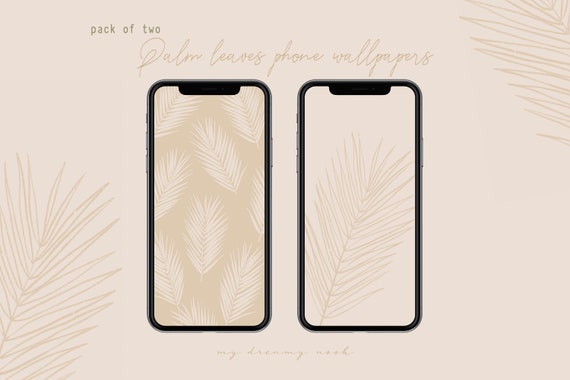 Palm Leaves Iphone Wallpaper Botanical Iphone Lock Screen Etsy