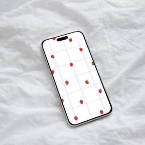 Fondo de pantalla de fresas para el móvil: Bayas y cuadros para la pantalla de bloqueo del iPhone