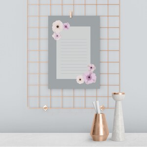 Flowers Note Pad Printable Printable to Do List to Do List Notepad ...