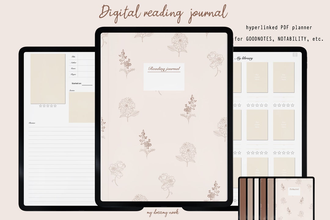 Digital Book Journal Goodnotes Reading Tracker Digital Reading Journal