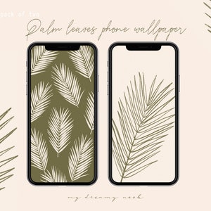 Botanical leaves iPhone wallpaper | Palm leaf iPhone lock screen | Boho iPhone wallpaper | Tropical phone screensaver